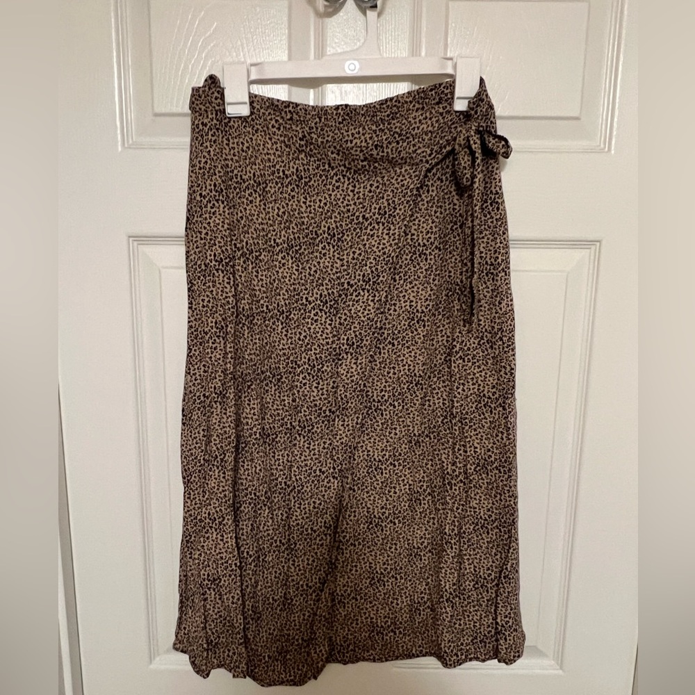 Leopard Print Tie-Wrap Skirt